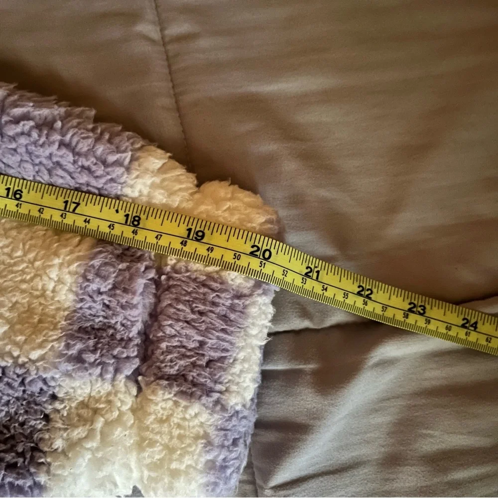 🎉HP🎉 SO Cozy Purple Checkered Fleece Pullover - Picture 13 of 13